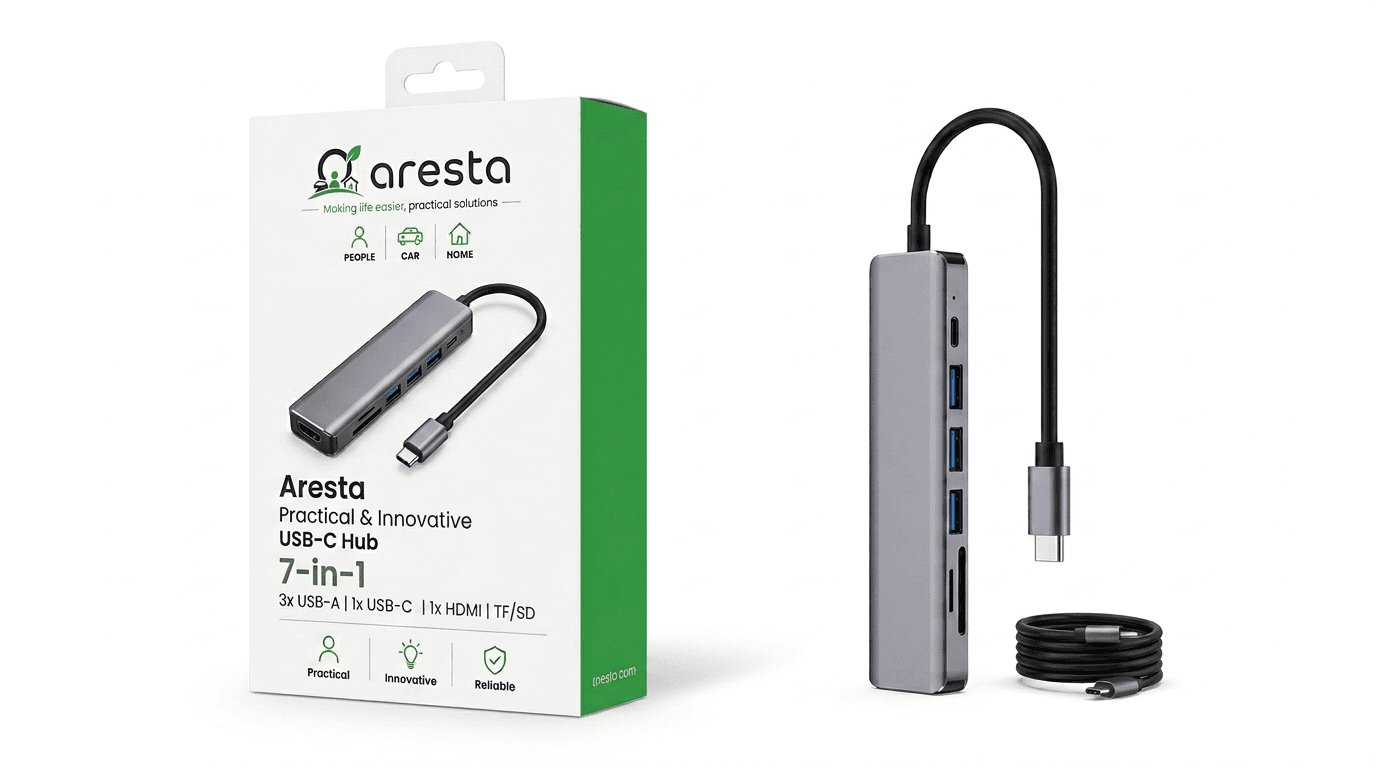 USB Hub 8 in 1 ürün görseli